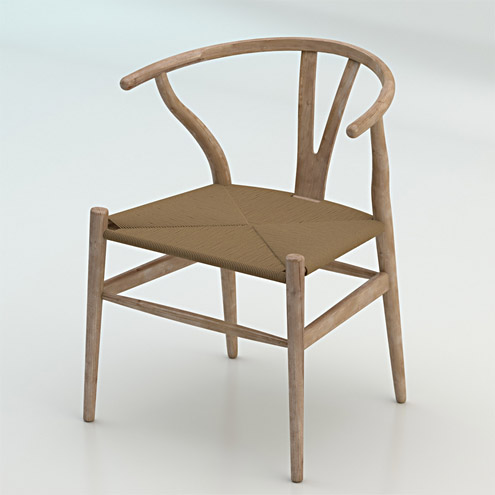 Wishbone Chair CH24 High Poly model in Light Wood version